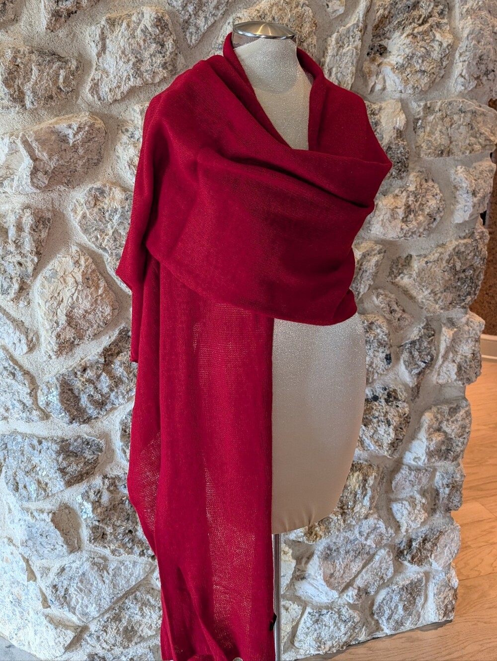 CLAUDIA NICHOLE red cashmere scarf wrap